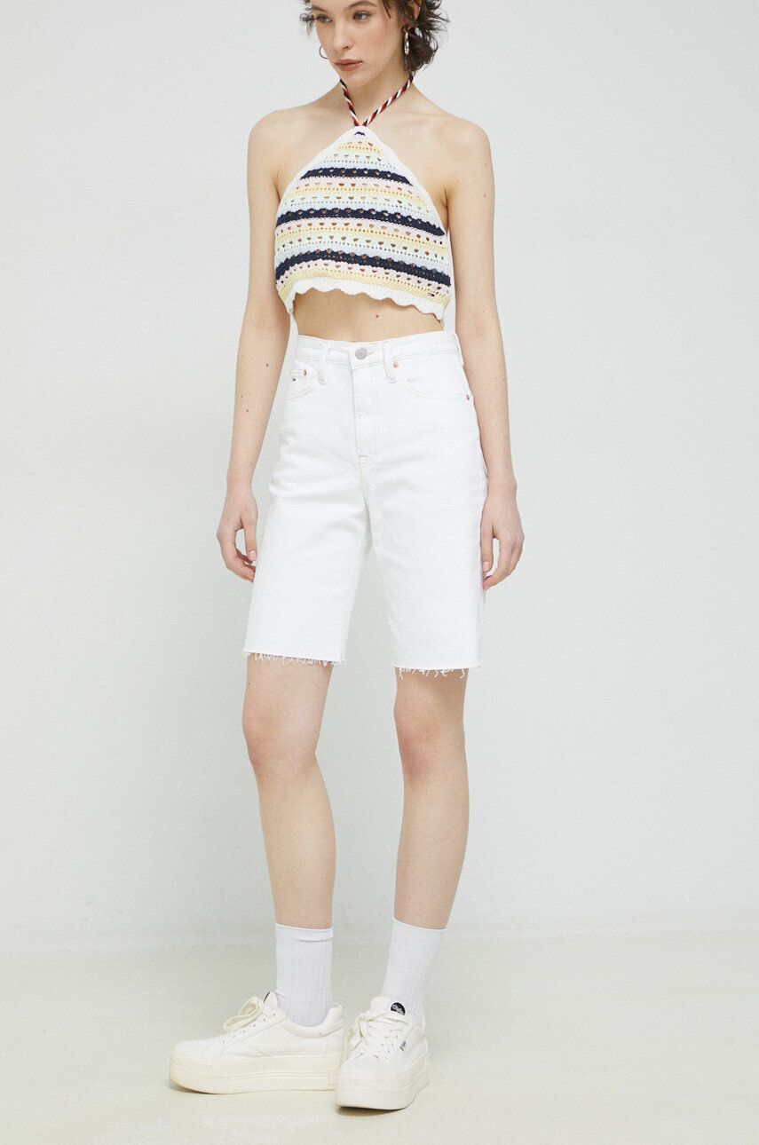 Šortky Tommy Hilfiger Denim Shorts Biela | DW0DW15595.PPYX, 0