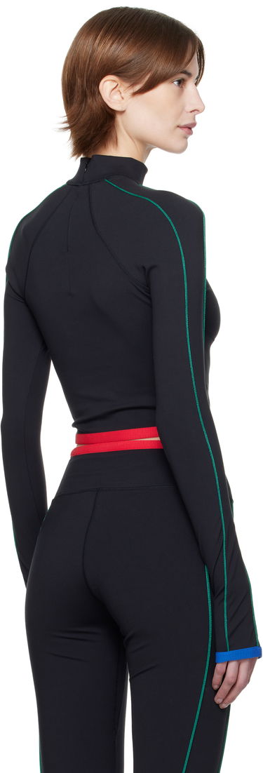 Crop Top Casablanca Casablanca Raglan Sleeve Sport Top Čierna | WPS25-ACT-027-01, 2