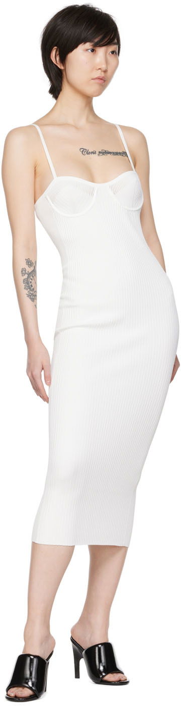 Šaty Helmut Lang Helmut Lang Bra Midi Dress Biela | M04HW702, 3