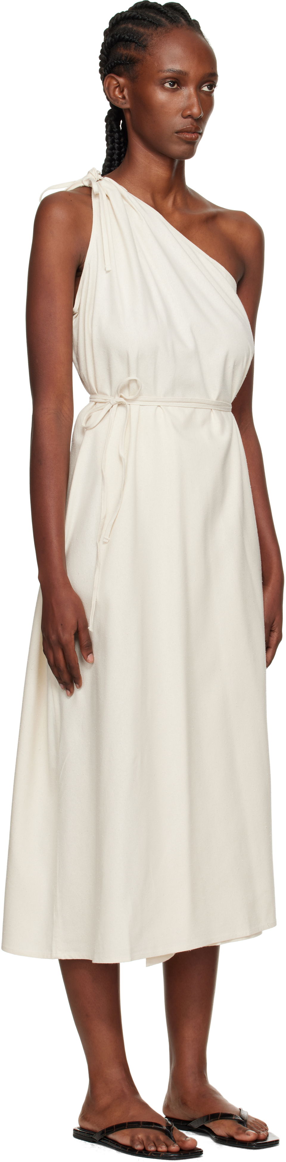 Šaty Baserange Baserange View One-Shoulder Midi Dress Biela | DRVI-WS-AU25, 1