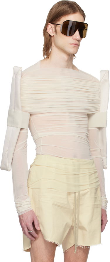 Šortky Rick Owens Rick Owens Hollywood Sheer Long Sleeve T-Shirt Čierna | RR01E5200 BZCD, 4