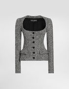 Dolce & Gabbana Women's Single-Breasted Chevron Wool Jacket