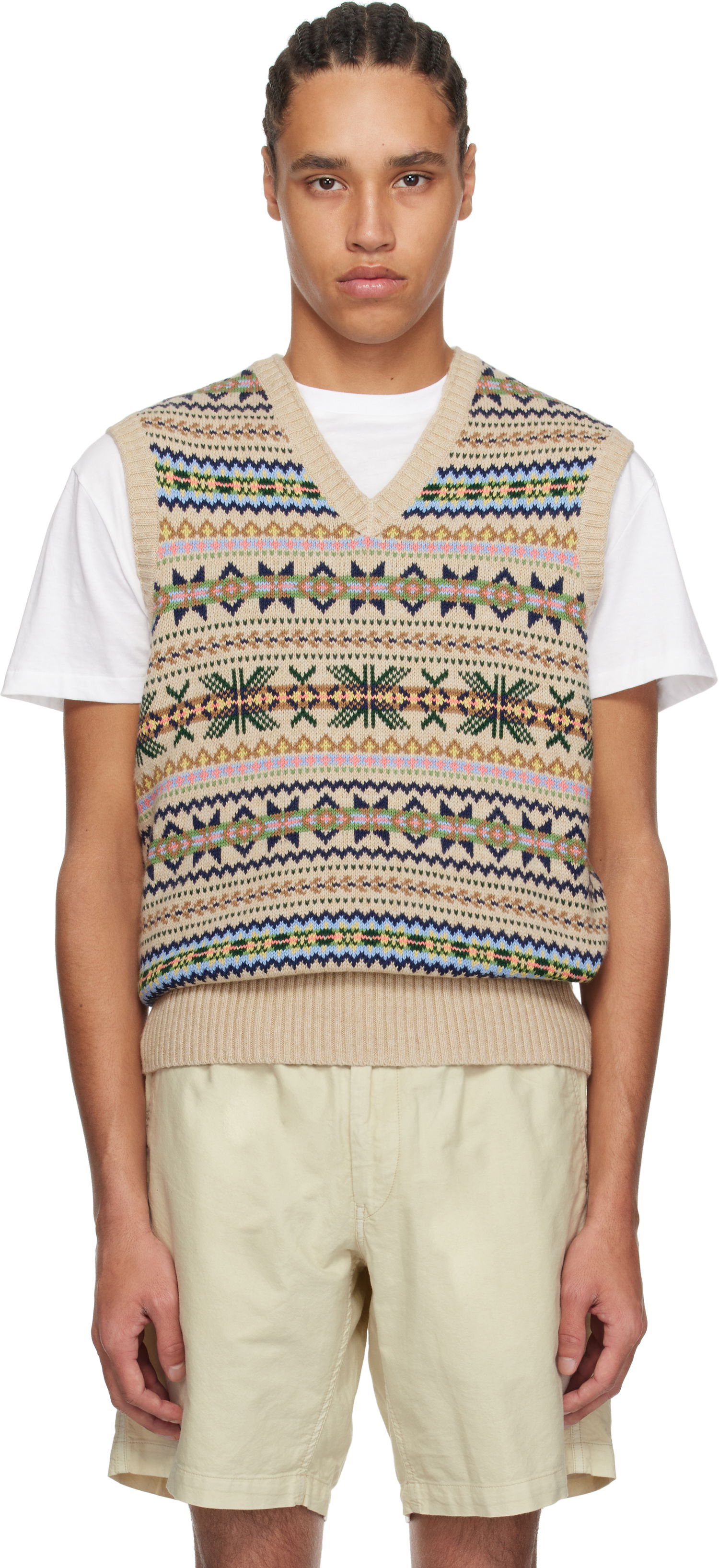 Sveter Polo by Ralph Lauren Polo Ralph Lauren Fair Isle Cotton-Cashmere Vest Béžová | 710961781001, 0