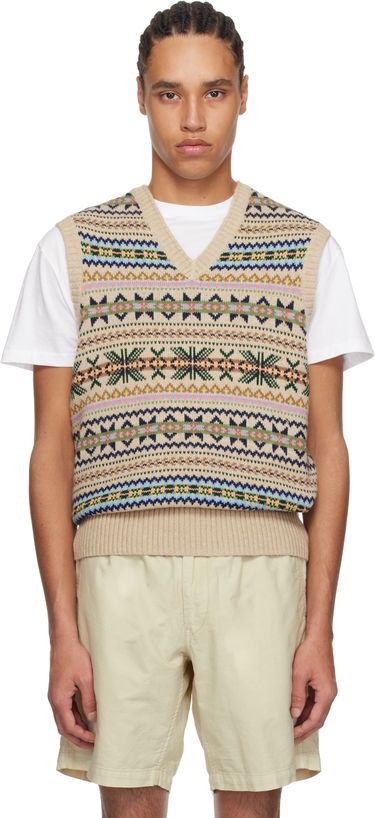 Sveter Polo by Ralph Lauren Polo Ralph Lauren Fair Isle Cotton-Cashmere Vest Béžová | 710961781001, 0