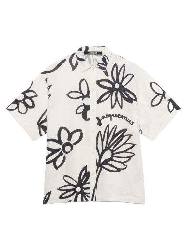 Košeľa Jacquemus La Chemise Moisson Flower Sketch Short Print Biela | 215SH009-1050 1BI