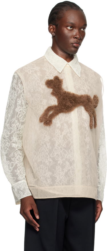 Košeľa Simone Rocha Simone Rocha Creature Embroidery Lace Shirt Biela | 5294F 0069, 1