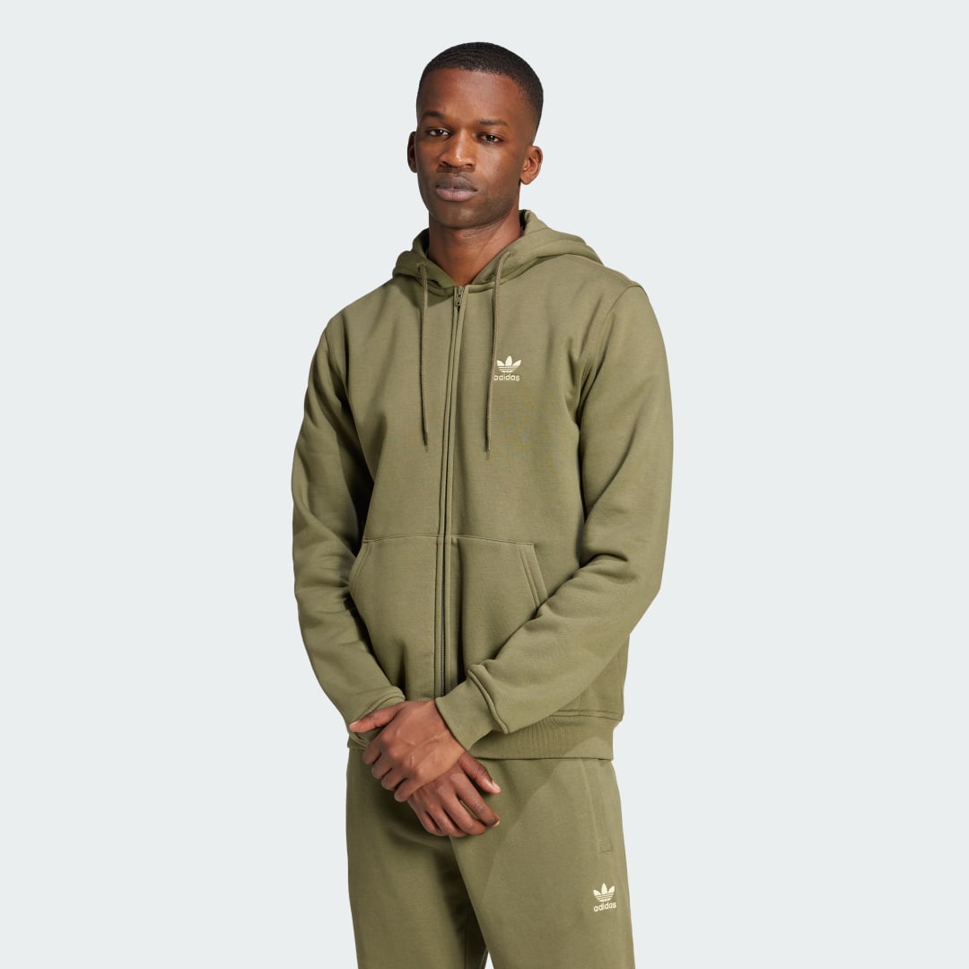 Mikina adidas Performance Essentials Full-Zip Hoodie Zelené | IY7360, 0