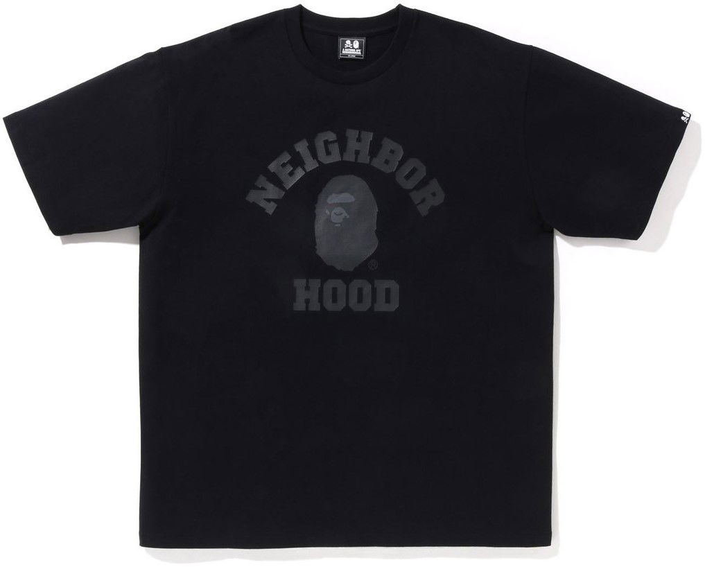 Tričko BAPE Bape x Neighborhood College Tee Black Velikost: XL Čierna | 1J23-110-901-BLACK, 0