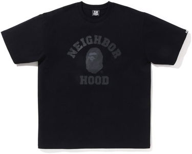 Tričko BAPE Bape x Neighborhood College Tee Black Velikost: XL Čierna | 1J23-110-901-BLACK, 0