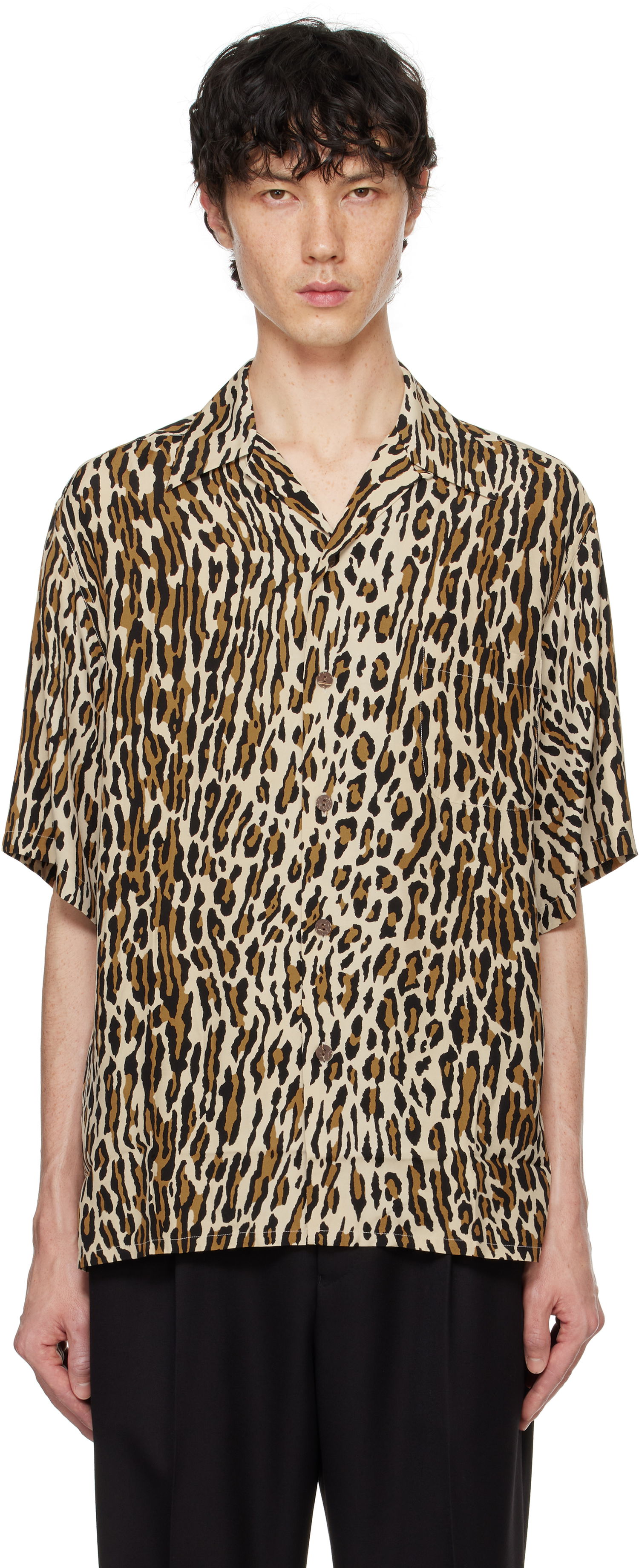 Košeľa WACKO MARIA WACKO MARIA Leopard Print Shirt Béžová | 24FWE-WMS-HI01, 0