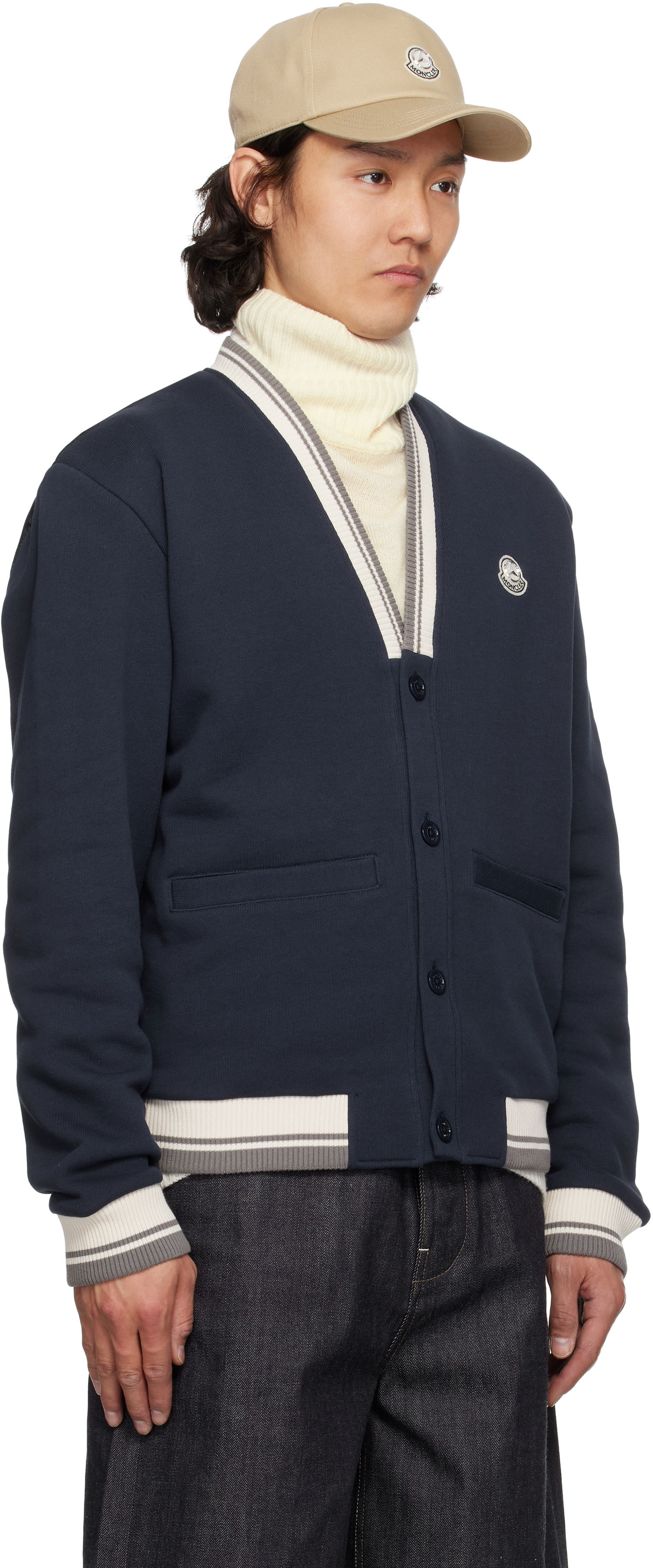 Sveter Moncler Moncler Genius Mercedes-Benz by NIGO Sweatshirt Cardigan Navy | K14018G0000589AWV, 1