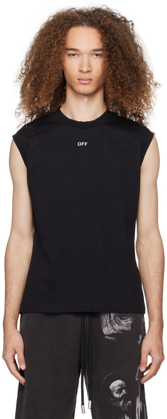 Black 'Off' Stamp Tank Top