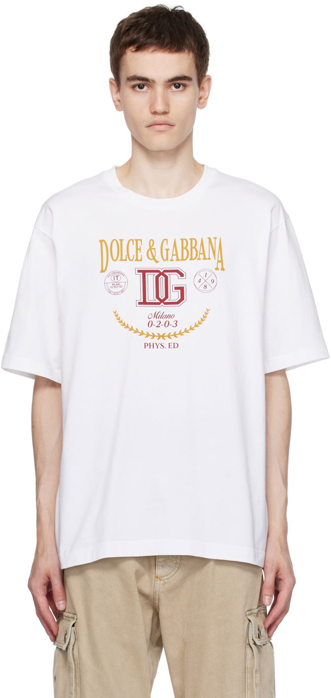 Tričko Dolce & Gabbana White Printed T-Shirt Biela | G8PN9TG7J5Z, 0