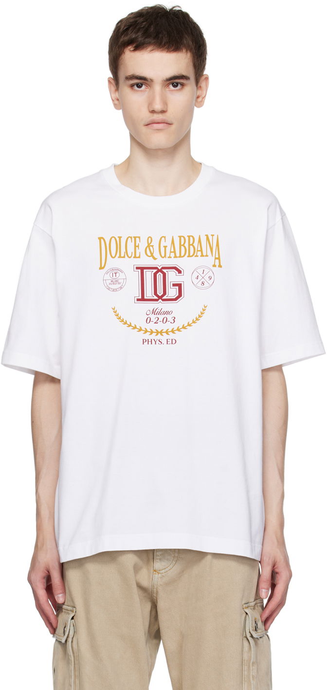 Tričko Dolce & Gabbana White Printed T-Shirt Biela | G8PN9TG7J5Z