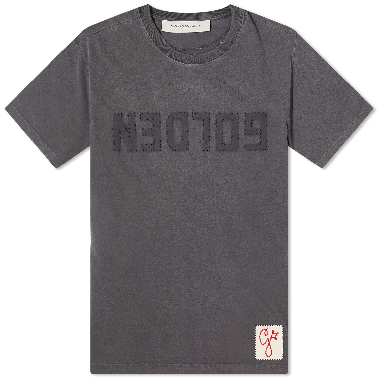 Tričko Golden Goose Golden Distressed Logo T-Shirt Šedá | GMP01220-P000671-60318, 0