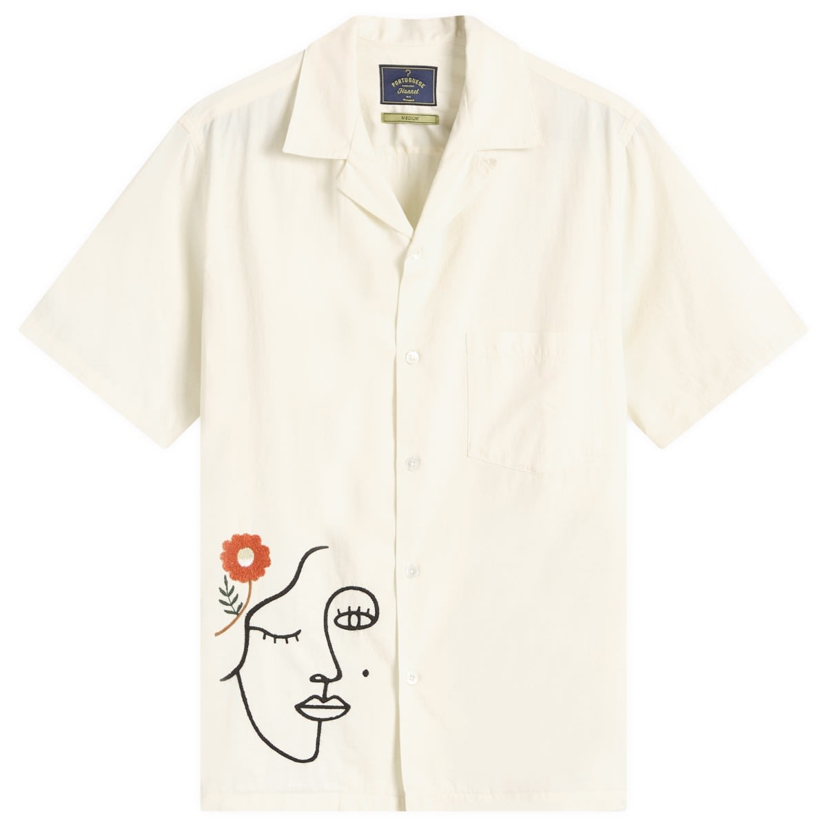Košeľa Portuguese Flannel Embroidery Face Vacation Shirt Biela | SS25-038-OFW, 1