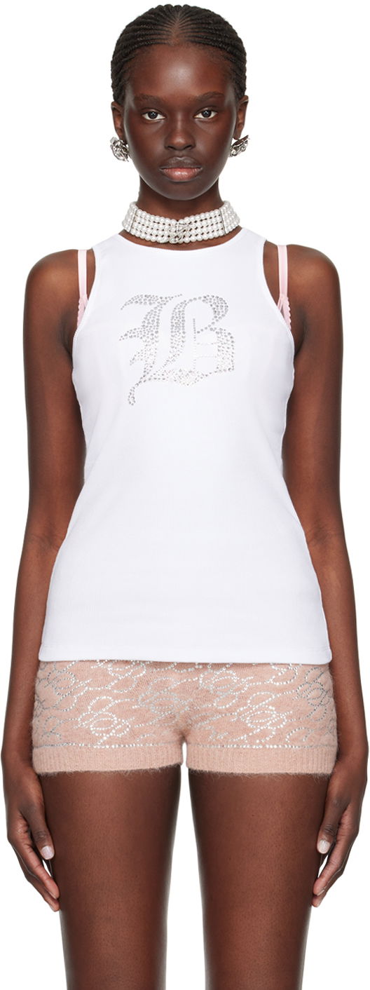 Tielko Blumarine Women's Graphic Tank Top Biela | P422T049A, 0
