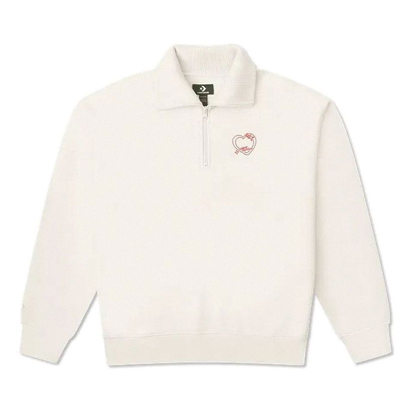 Mikina Converse Heart Zip Sweatshirt Biela | 10026890-A01