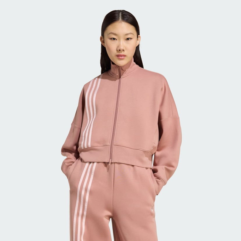 Mikina adidas Performance 3-Stripes Zip-Up Cropped Sweatshirt Ružová | JW3609