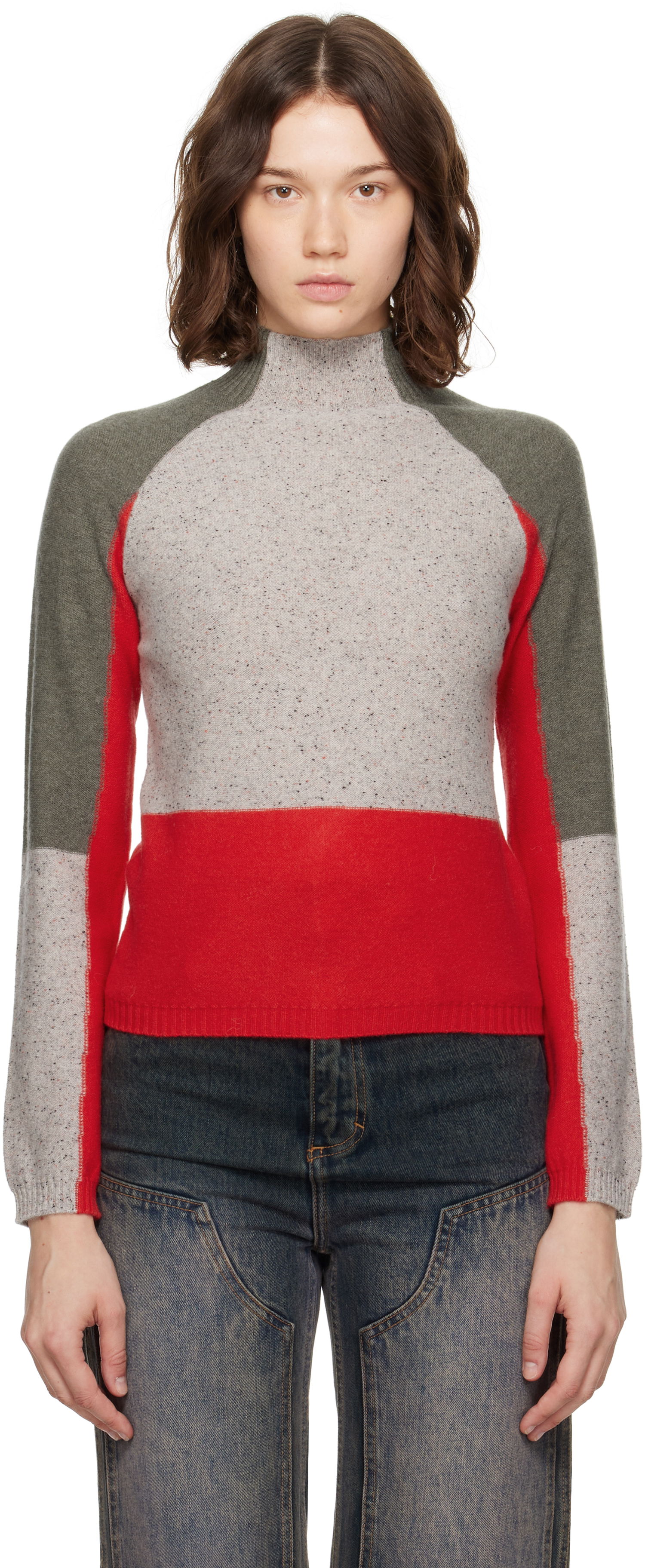 Sveter Eckhaus Latta Eckhaus Latta Racer Color-Block Turtleneck Rôznofarebný | 8259-EL-PF25-W -, 0
