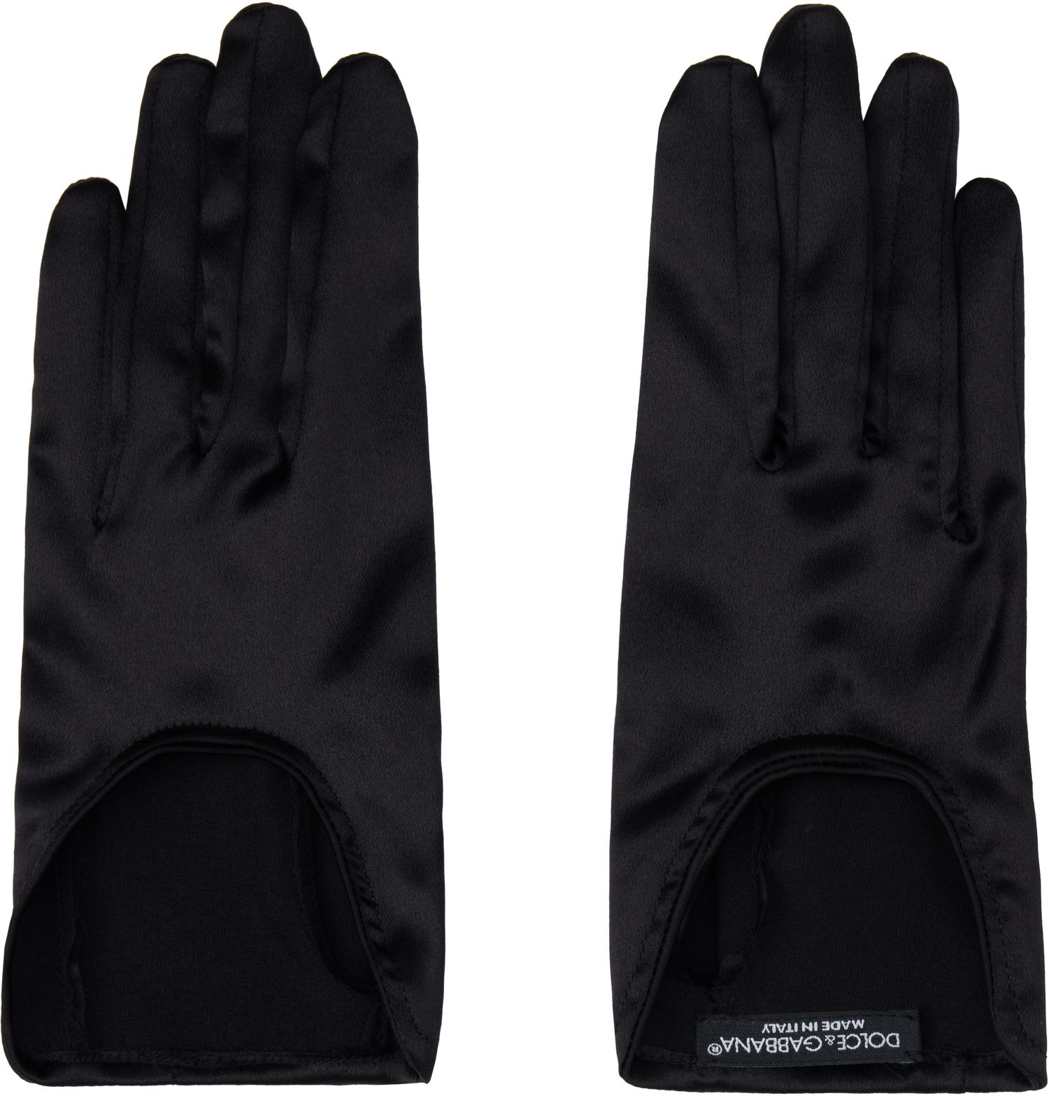Rukavice Dolce & Gabbana Short Silk Satin Gloves Čierna | FG125A FURAG, 0