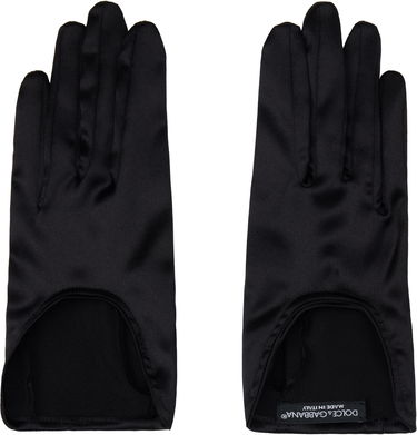 Rukavice Dolce & Gabbana Short Silk Satin Gloves Čierna | FG125A FURAG, 0