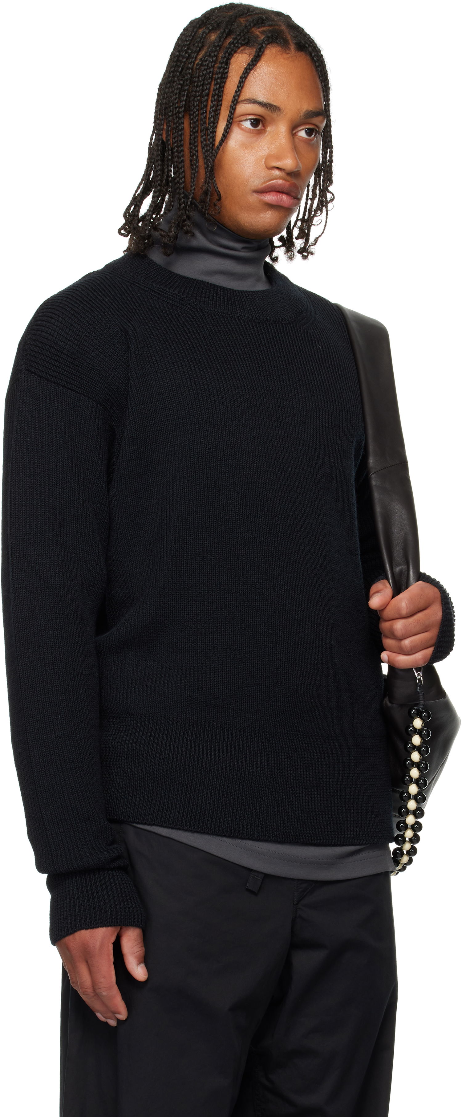 Sveter LEMAIRE LEMAIRE Boxy Round Neck Sweater Čierna | TO1419 LK1042, 1