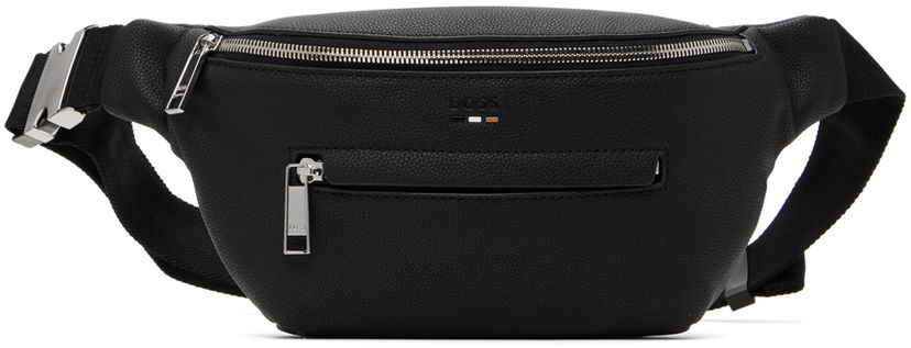 Batohy a tašky BOSS Black Grained Faux-Leather Pouch Čierna | 50523434