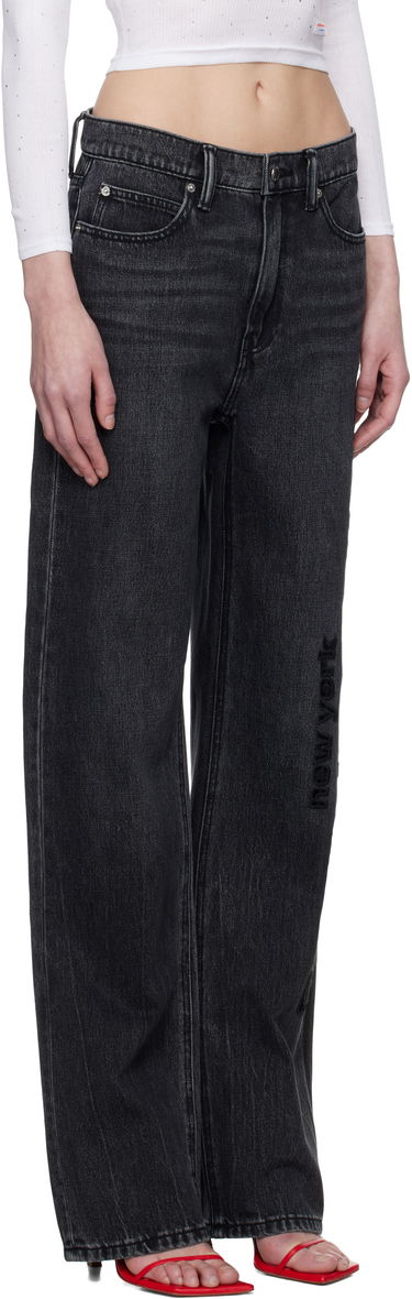 Džínsy Alexander Wang Alexander Wang EZ Cut-Out Logo Jeans Čierna | 4DC1254691, 1