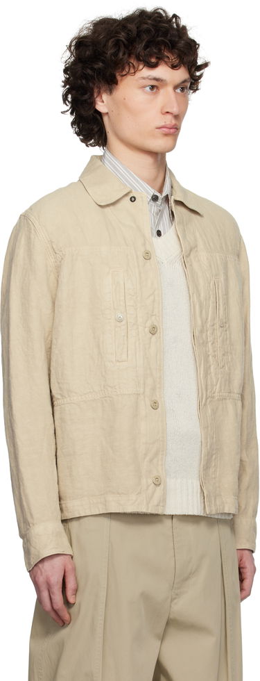 Kabáty Stone Island Stone Island Diagonal Linen Overshirt Béžová | K1S15 1200010 S00F8, 1