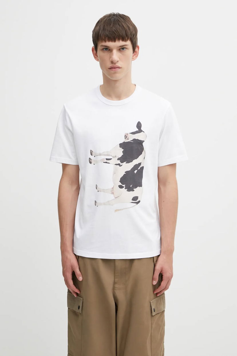 Tričko Barbour Barbour x Paul Smith Cow Print T-Shirt Biela | MTS1525WH11