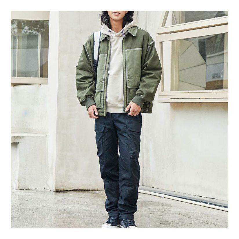 Bunda Converse Colorblock Pocket Canvas Cargo Jacket Zelené | 10022907-A01