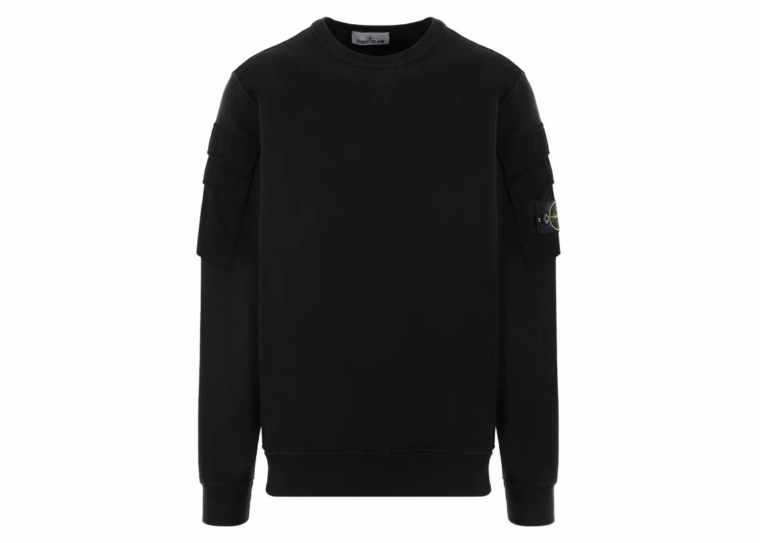Mikina Stone Island Garment Dyed Pocket Crewneck Čierna | 791560577-V0029, 0