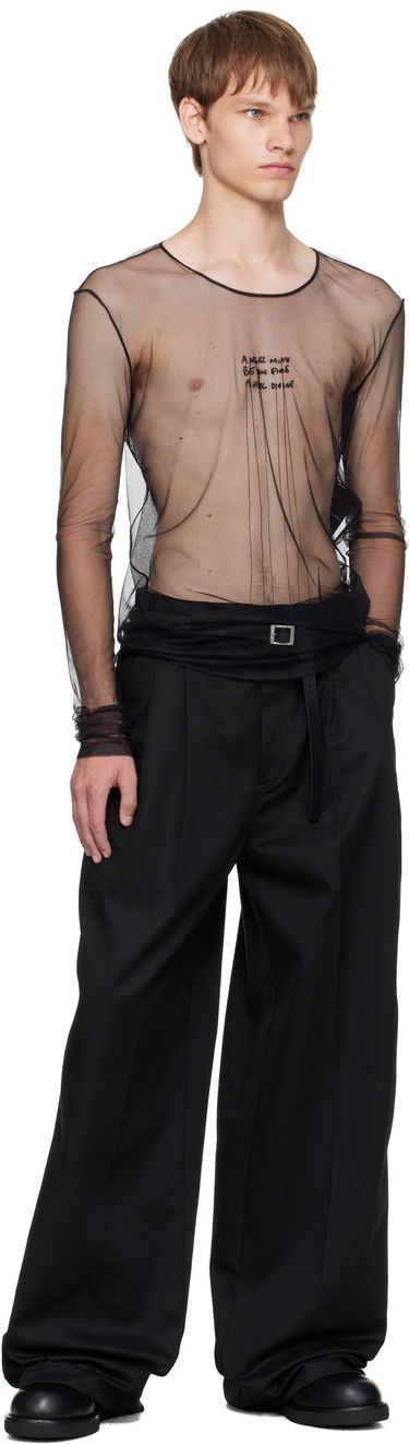Tričko Ann Demeulemeester Ann Demeulemeester 'Angel Divine' Sheer Long Sleeve T-Shirt Čierna | B0013163-FA585-099, 3