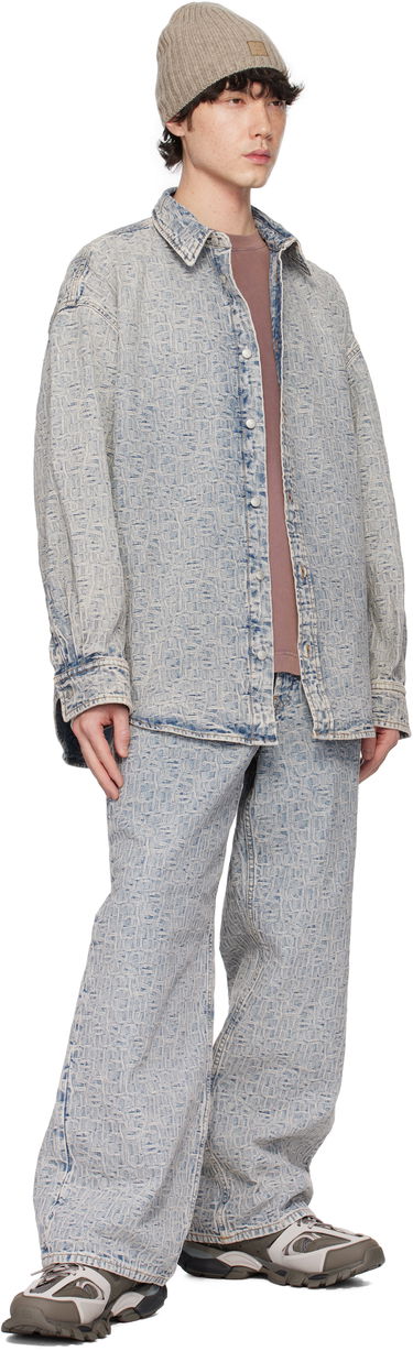 Košeľa Acne Studios Acne Studios Jacquard Logo Denim Shirt Modrá | CB0104-, 3