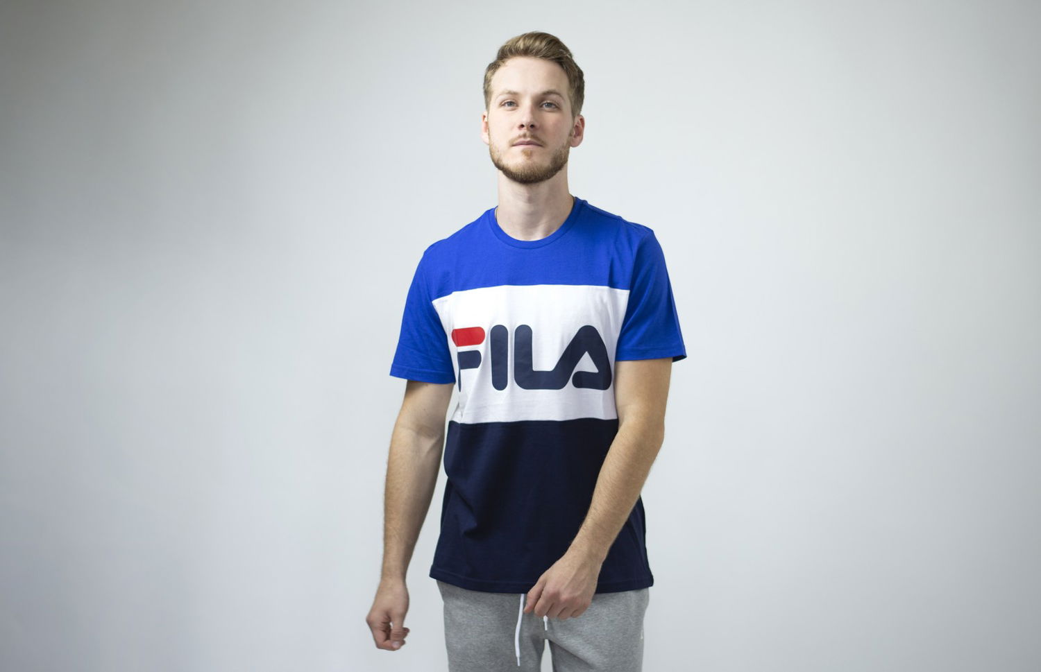 Tričko FILA Color Block T-Shirt Modrá | 681244-A436, 1