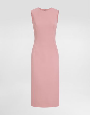 Šaty Dolce & Gabbana Dolce & Gabbana Wool Crepe Sheath Longuette Dress Ružová | F6GASTFU2L8F0473, 0