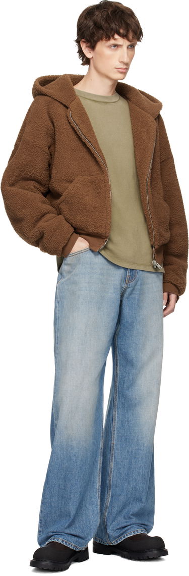 Mikina ERL Terry Fleece Zipped Hoodie Hnedá | ERL11J007, 3