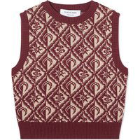Sveter Marine Serre Moon Diamant Knit Jacquard Sleeveless Pullover Vest Vínová | WTO086-BG20, 1