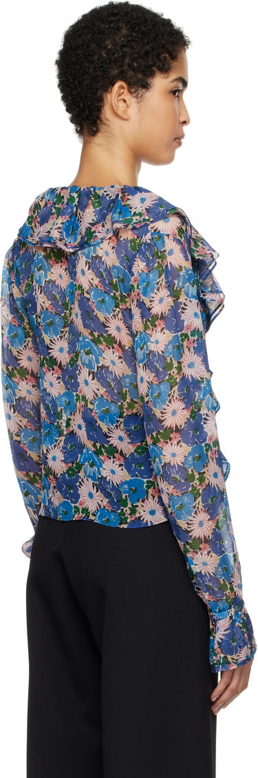 Košeľa Bode Bode Daisy Ruffle Tie-Front Blouse Modrá | WRF24SH042, 2
