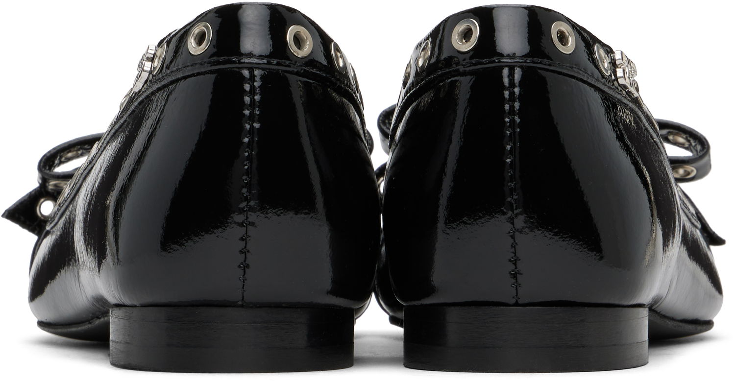 Šaty GANNI GANNI Eyelet Bow Ballerina Flats Čierna | S2755, 1