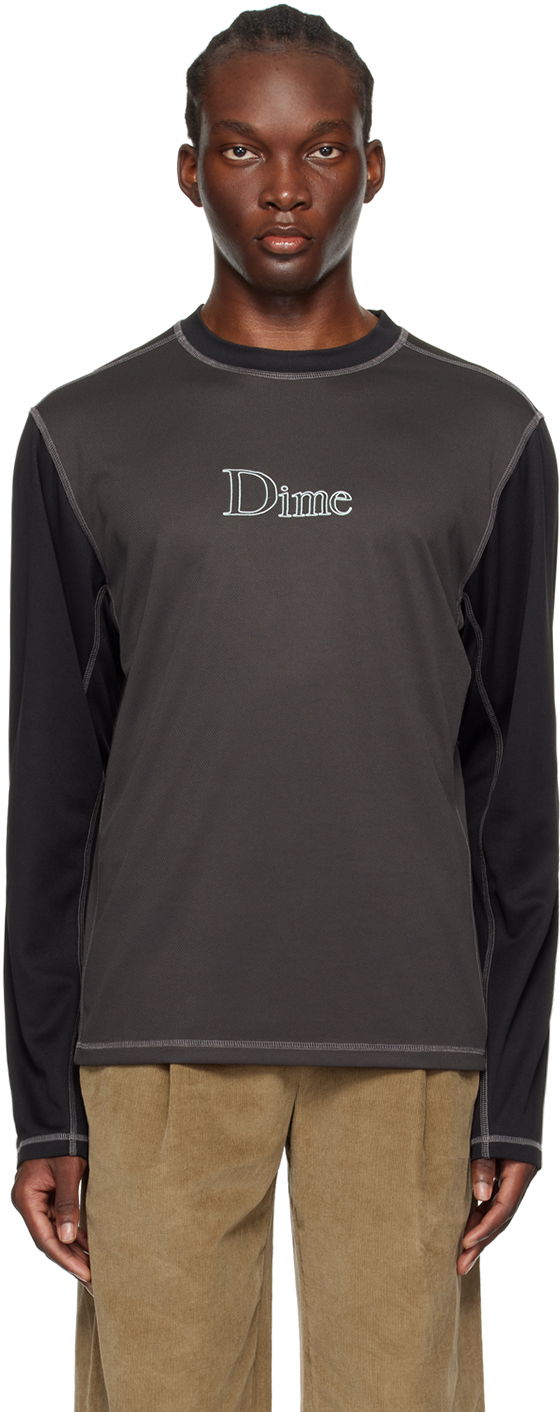 Tričko Dime Gray Athletic Long Sleeve T-Shirt Čierna | DIMESP24D25CHA