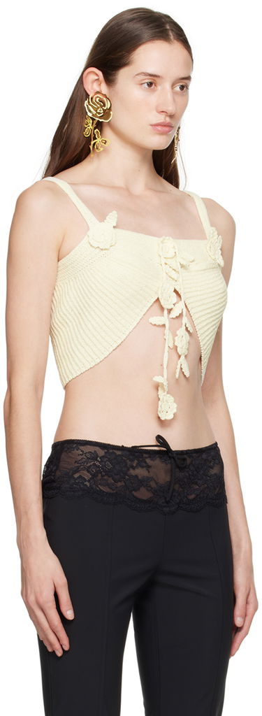 Tielko Blumarine Flower Lace-Up Camisole Béžová | P422M417A, 1