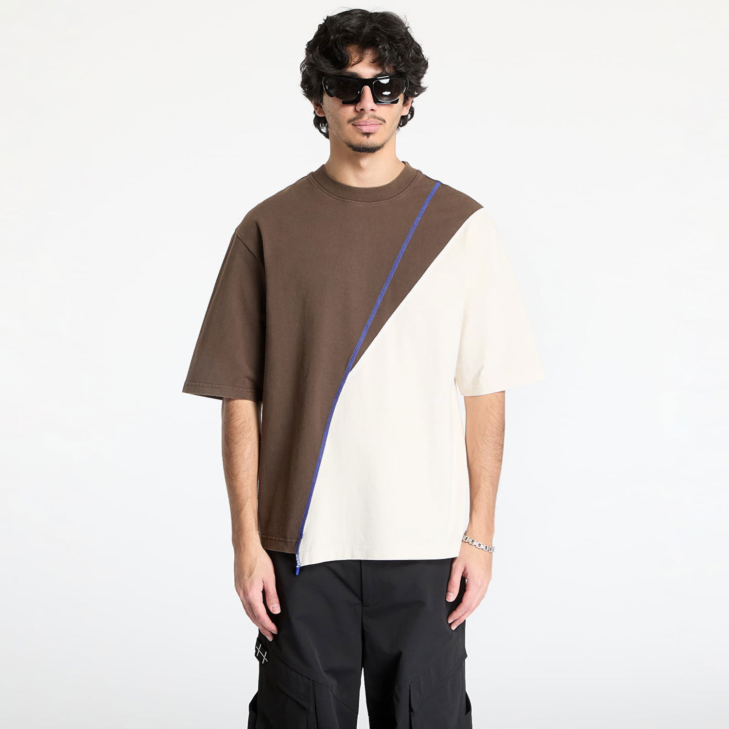 Tričko A-COLD-WALL* A-COLD-WALL* Spliced T-Shirt Hnedá | ACWMTS211 Brown, 0