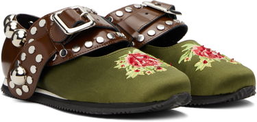 Šaty Chopova Lowena Chopova Lowena Spur Strap Mary Jane Ballerina Flats Zelené | 8404, 3