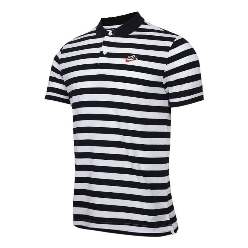 Polo tričko Nike Contrasting Stripe Short Sleeve Polo Biela | CT5604-010