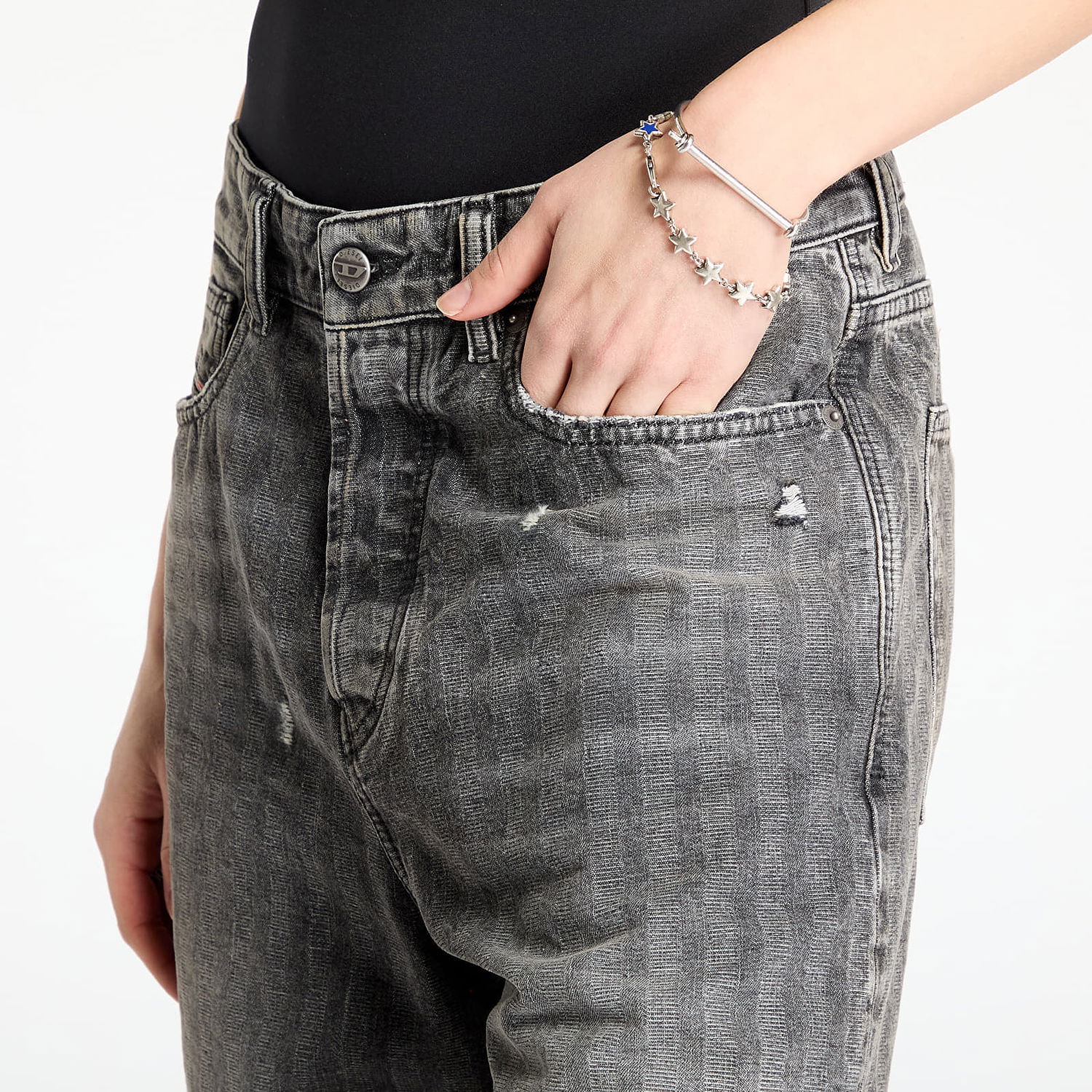Šortky Diesel Diesel De-Sire-Short Shorts Šedá | A14051_09L59 Black/ Blue, 1