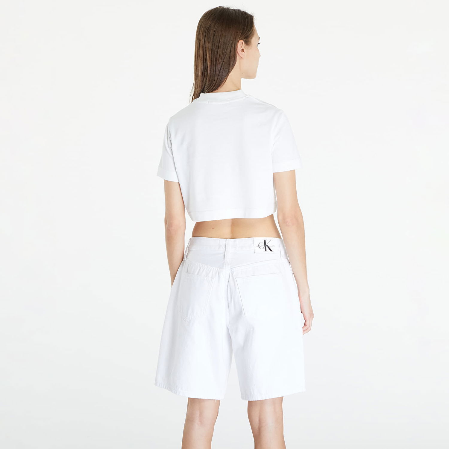 Tričko CALVIN KLEIN Premium Monologo Cropped T-Shirt White Biela | J20J223362 YAF, 1
