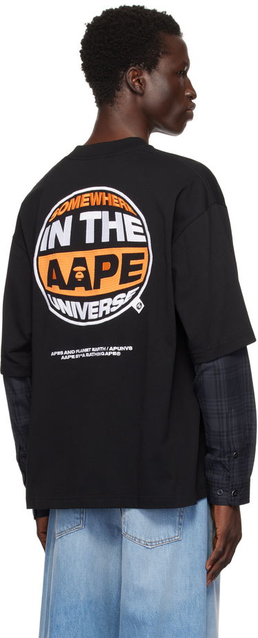 Tričko AAPE by A Bathing Ape AAPE by A Bathing Ape Faux Layered Long Sleeve T-Shirt Čierna | AAPLTM1570XXNBKX, 2