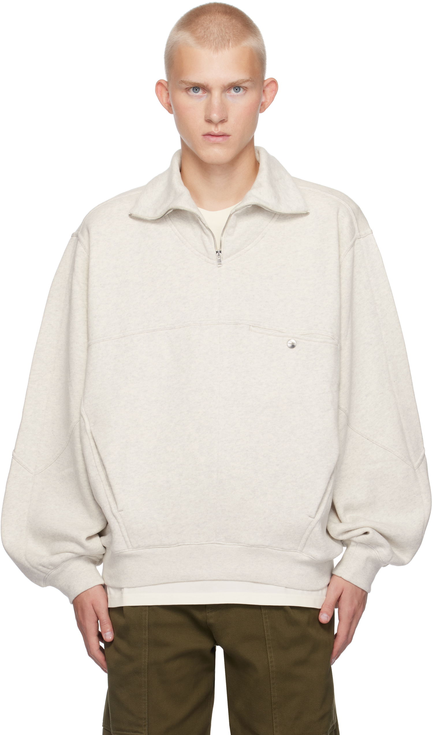 Sveter ISABEL MARANT Isabel Marant Wilfrid Half-Zip Sweatshirt Šedá | SW0139HA-B4M01H, 0